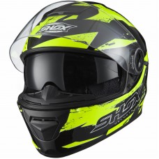 Shox Assault Trigger Motorcycle Helmet (Black Fluro)