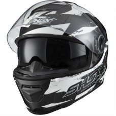 Shox Assault Trigger Motorcycle Helmet (Black/White)